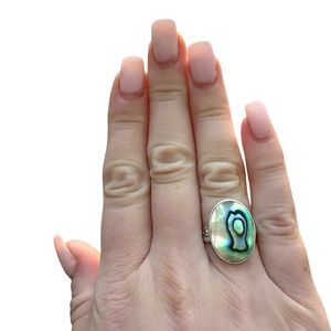 NWT Abalone Solid Sterling Silver Ring Size 7